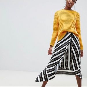 ASOS Design Tall Hanky Hem Midi Wrap Skirt NWT